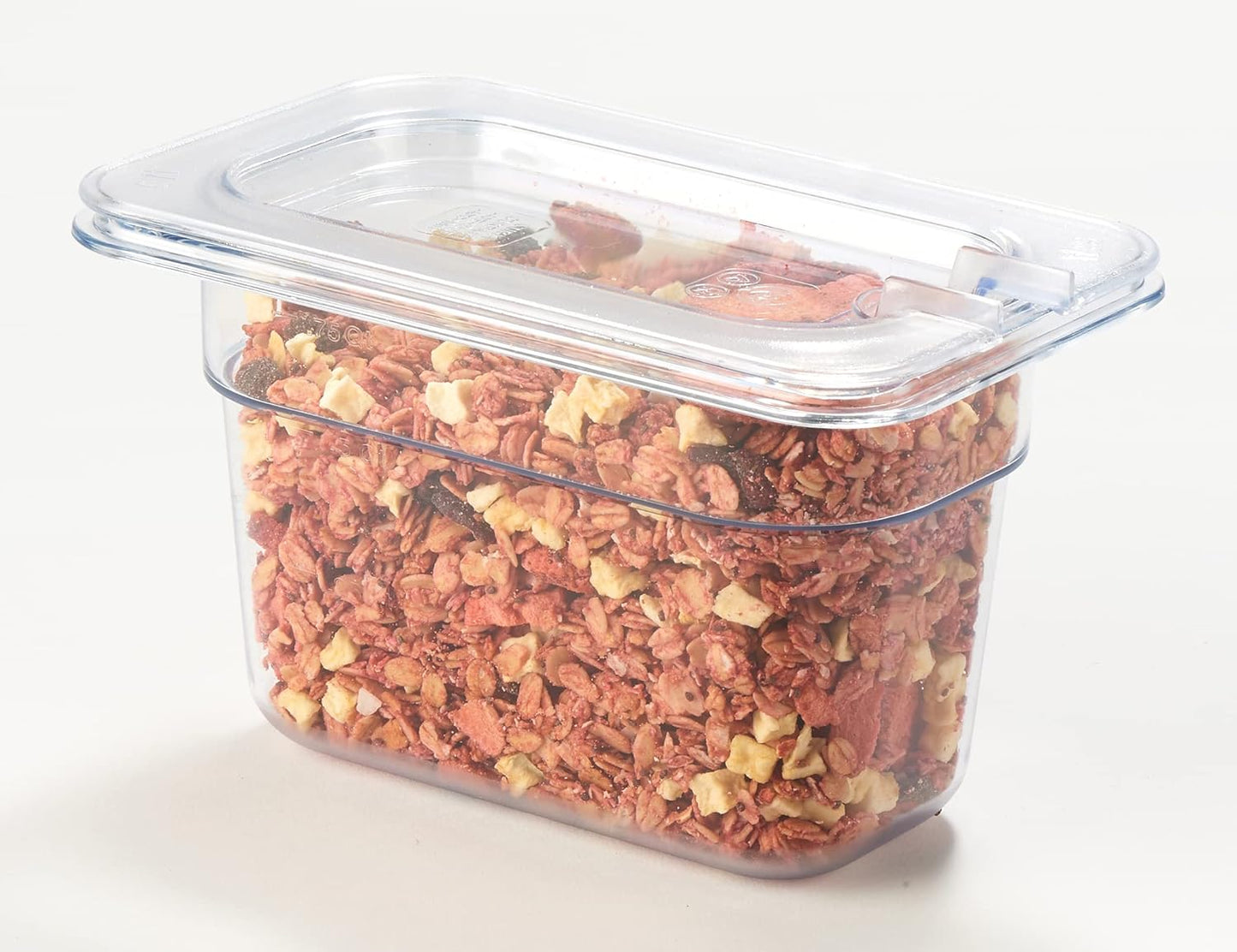 CURTA 6 Pack Food Pan Lids, 1/9 Size Polycarbonate Notched Cover with Handle, Plastic Clear