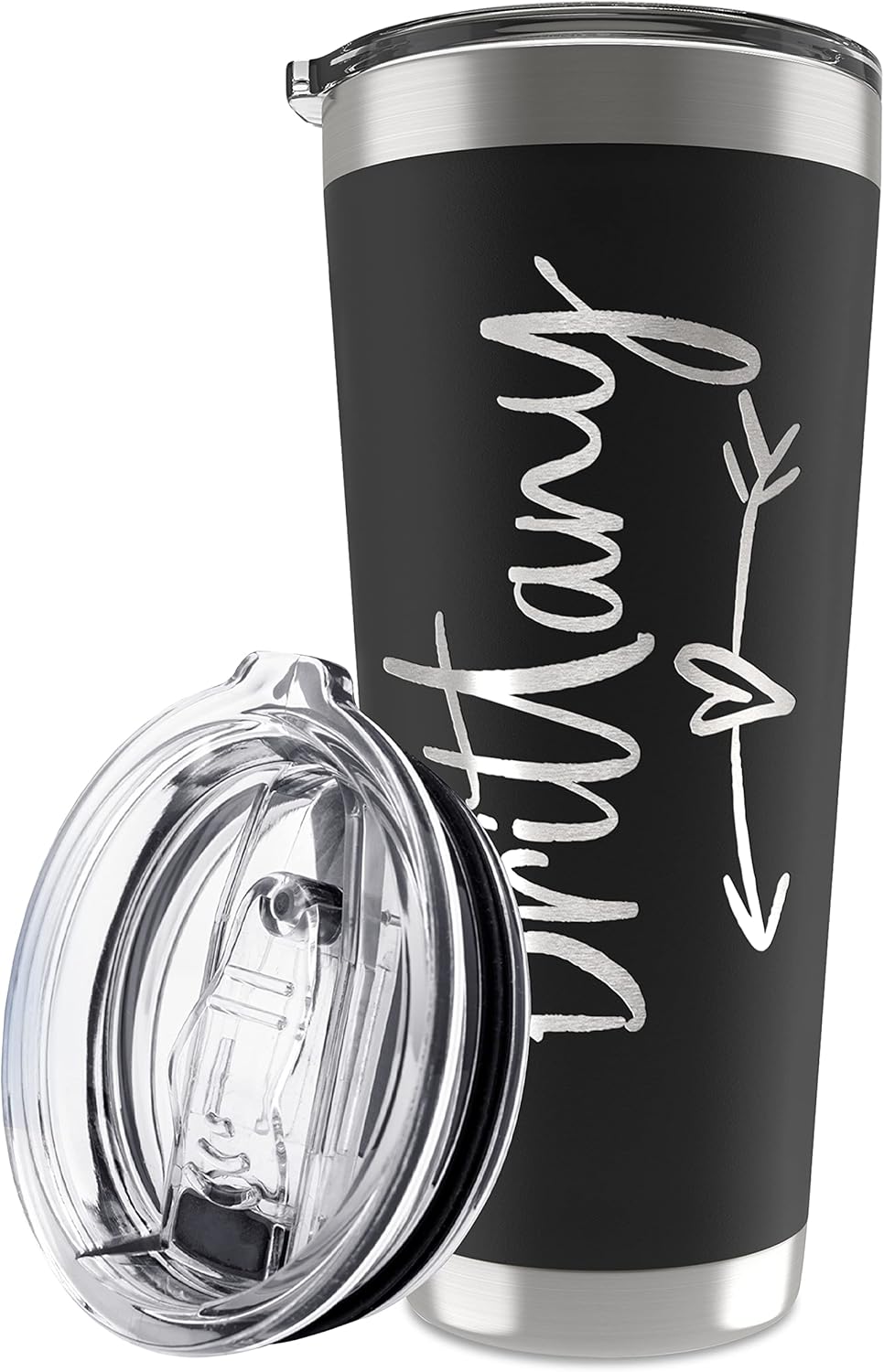 Be Burgundy Personalized Tumbler with Engraved Name - 12 Designs, 30 Oz Coffee Tumbler with Slider Lid, Black - Double Wall Insulated, Personalized Gift for Him & Her