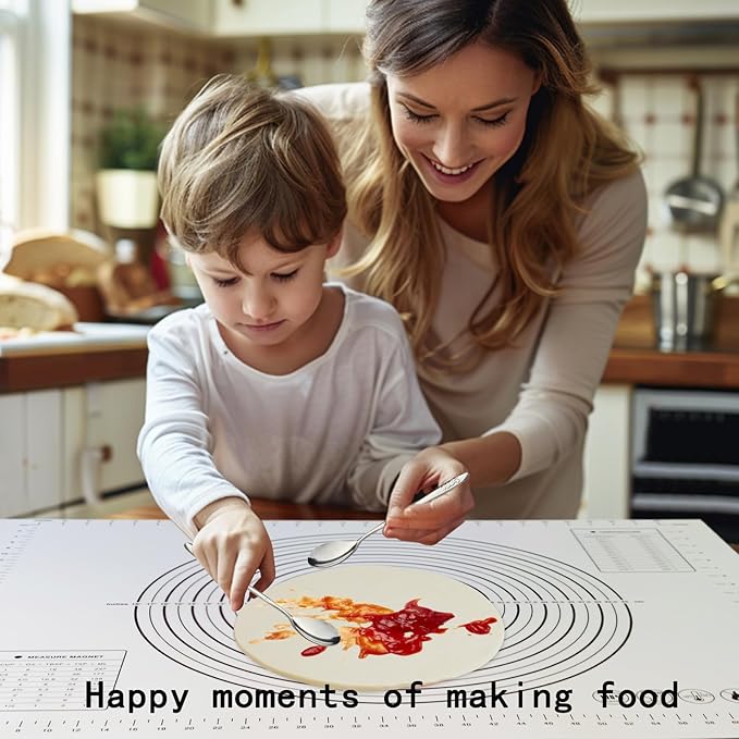 Dough Mat Silicone Baking Mats for Rolling Pastry,Kneading Sheet Sourdough Bread Baking Supplies Black 24x16"