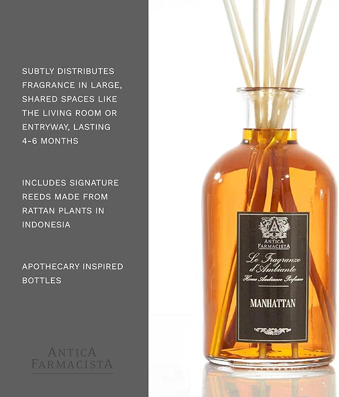 Antica Farmacista Home Ambiance Diffuser - Long-Lasting Reed Scent Diffuser - Luxury Room Freshener Gift - Cask, 16.9 fl oz