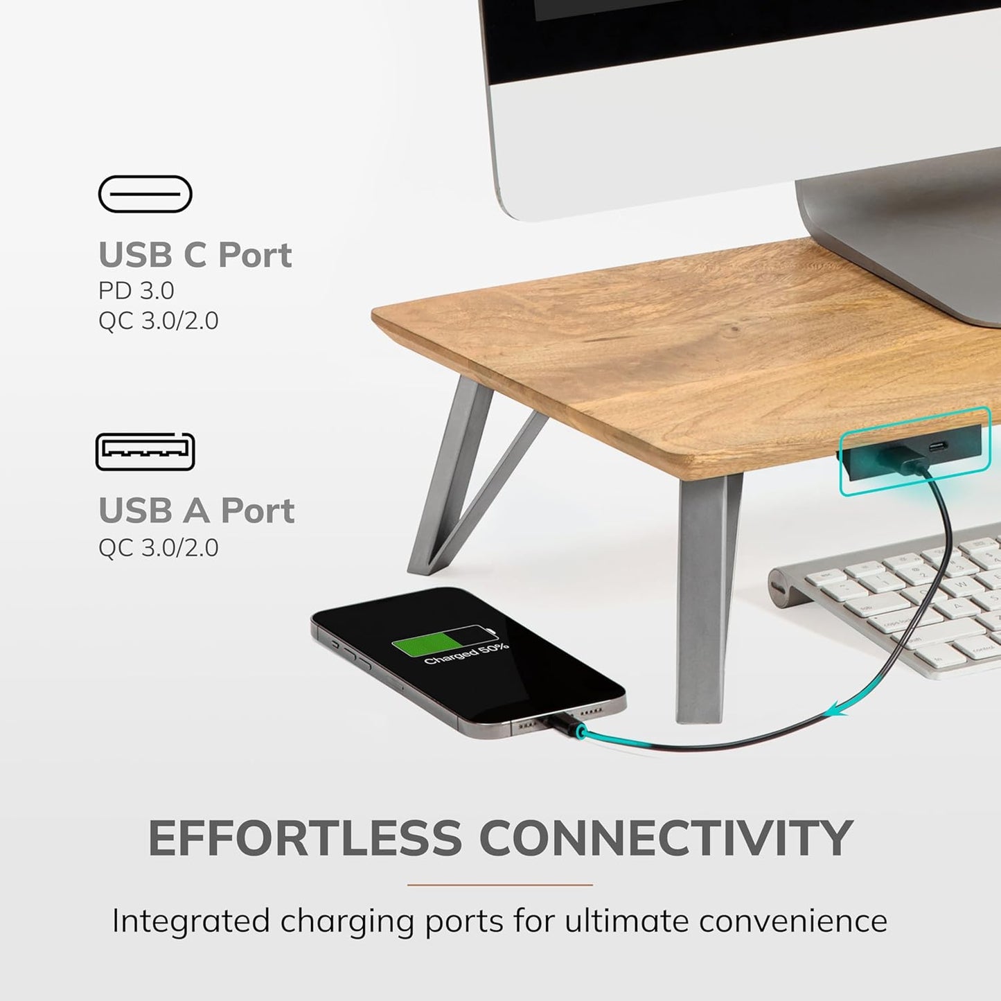 Anji Mountain Monitor Stand - Desktop Organizer & Laptop Riser, Ergonomic Monitor Riser, Space-Saving Monitor Stand for Desk, Durable Construction, Easy Assembly, Ideal for Home & Office,Biscotti