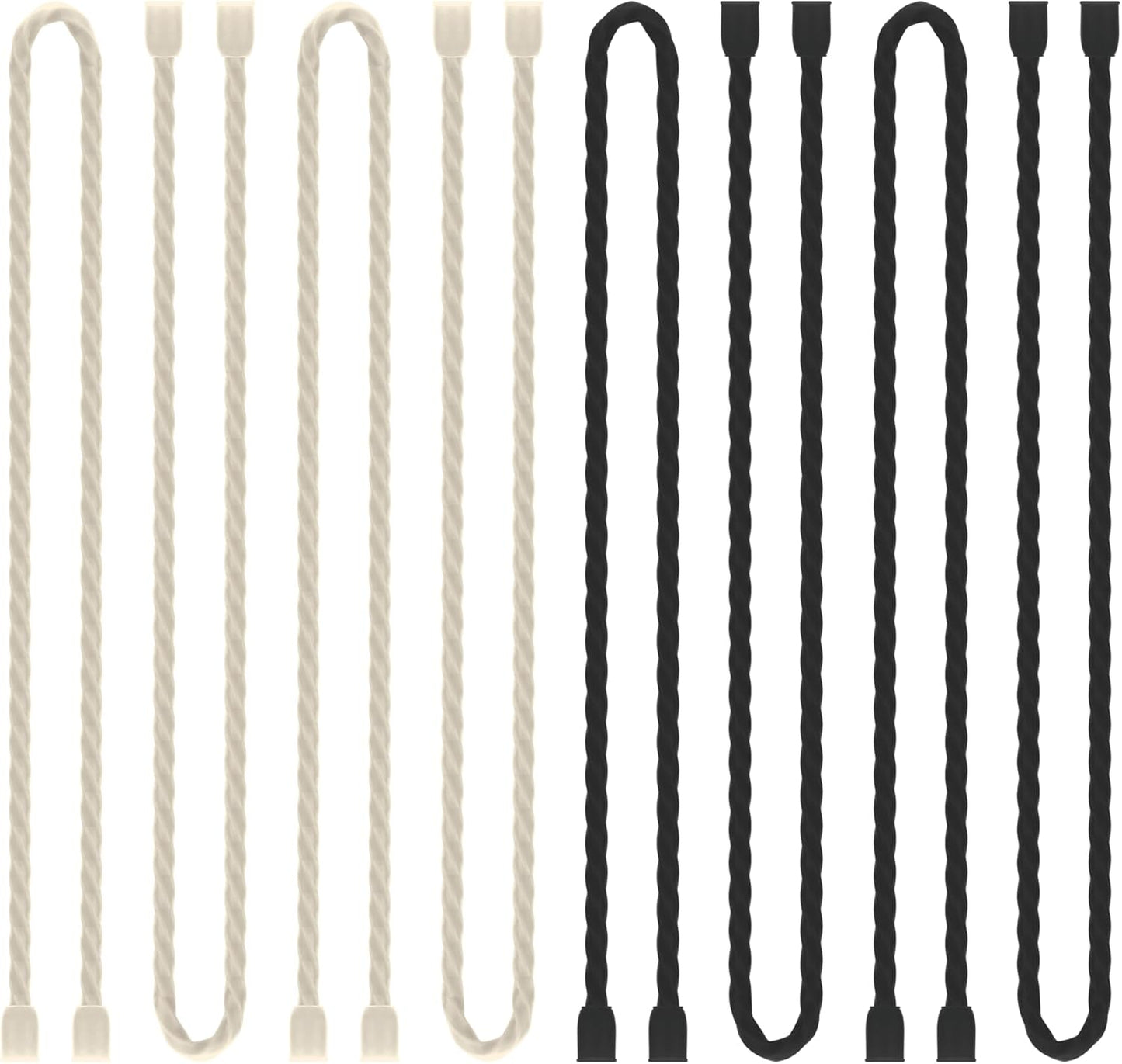 8PCS Silicone Cable Ties 18 Inch Reusable Twist Ties Steel-Core Cable Tie Straps Organizer All Purpose Bendable Cord Tie for Indoor Outdoor Bundling Holding Securing and Wrapping (Black White)