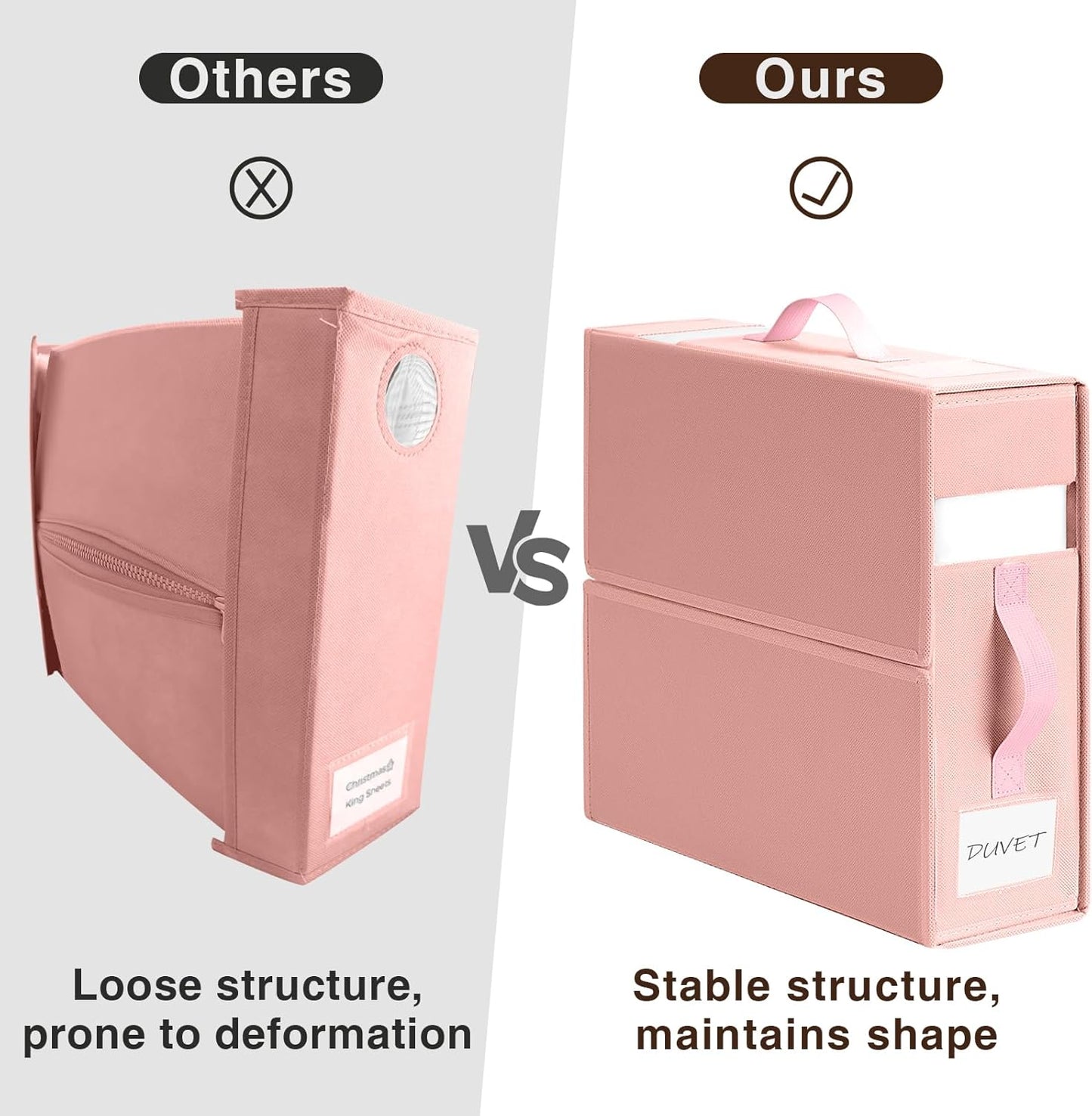 DIMJ Bed Sheet Organizers 6Pack, Folding Sheet Bedding Storage Organizer, linen closet organizer with Window Handle (Queen or King Size) for Bed Sheets Duvet Covers Pillowcases