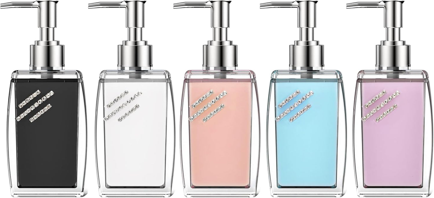 Purple Soap Dispenser with Refillable Plastic Pump for Bathroom Sink or Kitchen Counter, Ideal for Hand Soap, Liquid Soap, Dish Soap, or Lotion Use