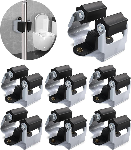 3-H 6 Pack Mop and Broom Holder Big Size Hanging 1 KG Extra,Broom Holder Wall Mount for Hanging and Organizing Shove Rake Yard Tools in Kitchen Shed Laundry Room Bathroom Garden(black)