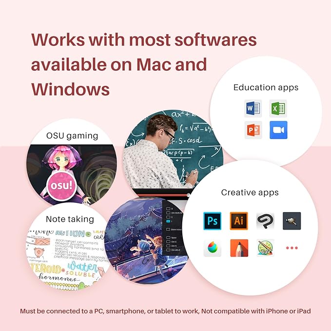 HUION Inspiroy 2 Small Drawing Tablet, Digital Art Tablet with Scroll Wheel, 6 Hot Keys, Battery-Free Stylus, Pink Graphics Tablet for Drawing, Design, Writing, Work with PC, Mac & Android