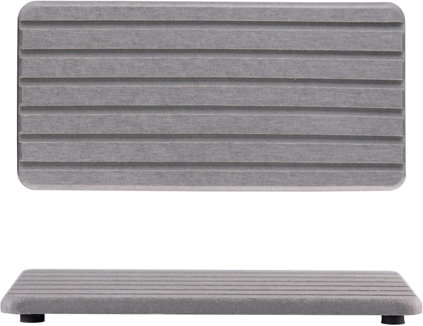 2 PCS Water Absorbent Diatomite Coasters Rectangle, Grooved Design, Water Absorbing Stone Used for Hand Soaps & Plants & toiletries in The Modern Home