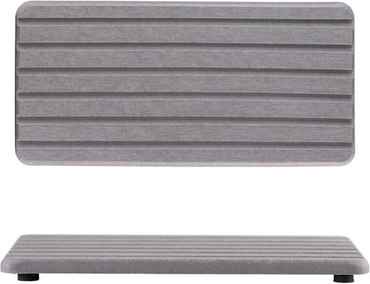 2 PCS Water Absorbent Diatomite Coasters Rectangle, Grooved Design, Water Absorbing Stone Used for Hand Soaps & Plants & toiletries in The Modern Home