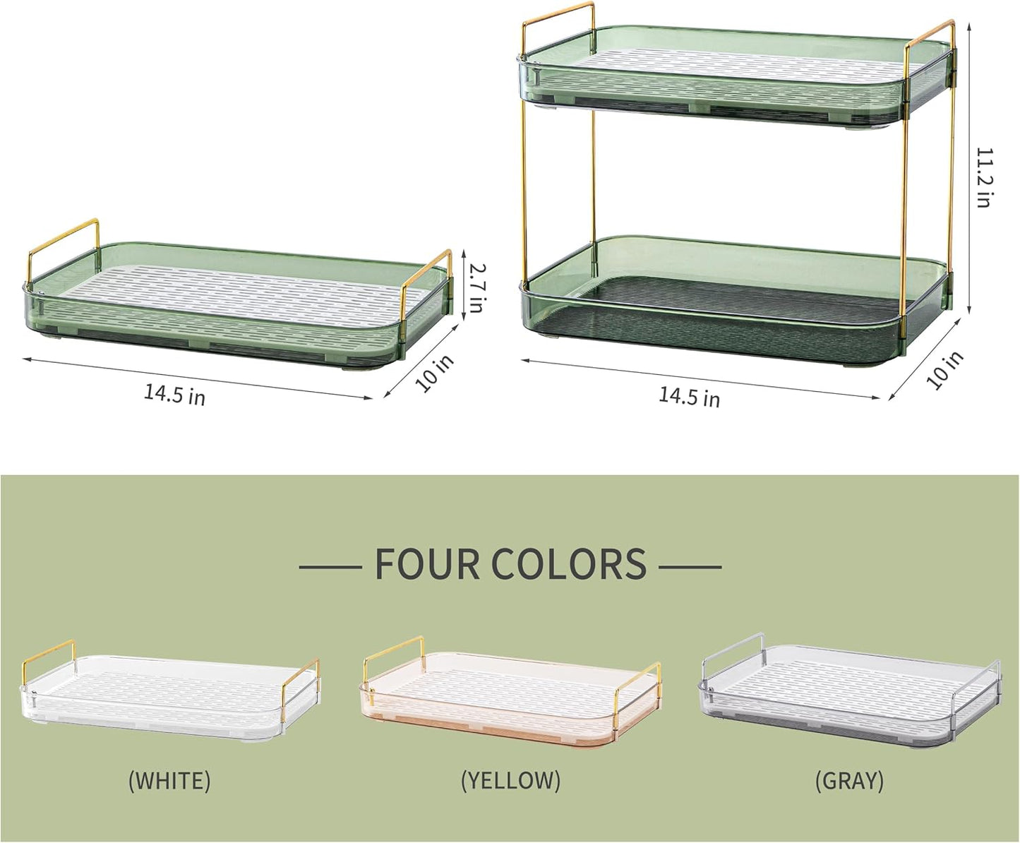 Coffee Bar Accessories, Station Organizers,Large Capacity Storage with Drain Board,Whisky Tray,Mug Tea Cup Holder Coffee Bar Organizer, Retro Green