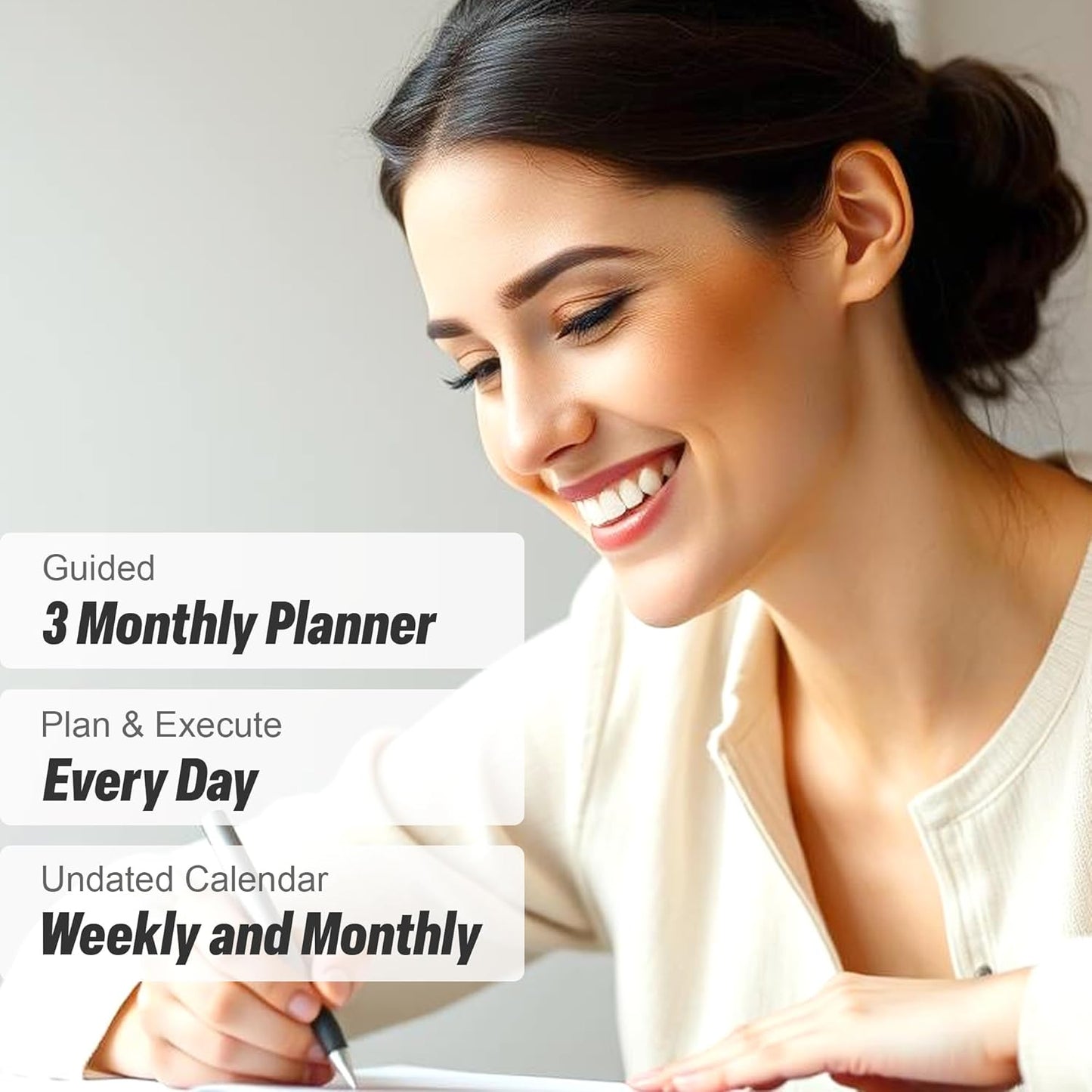 Manifestation Journal - 5 Minute Manifesting & Self Care Journal | 90-Day Undated Daily Planner for Positivity, Affirmations & Gratitude | Guided Mindfulness, Reflection | Vision Board + Stickers