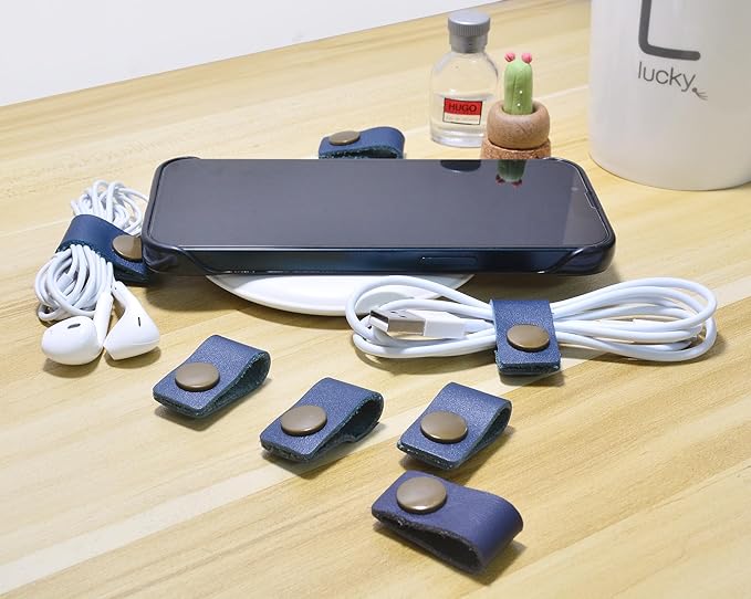 CAILLU Cord Organizer,Cord Keeper,Cable Organizer USB Holder,Cable Management,Cable Straps,Earbud case,wrap Headset Winder,Phone Earphone Clips Ties Stocking Stuffers for Men Gifts