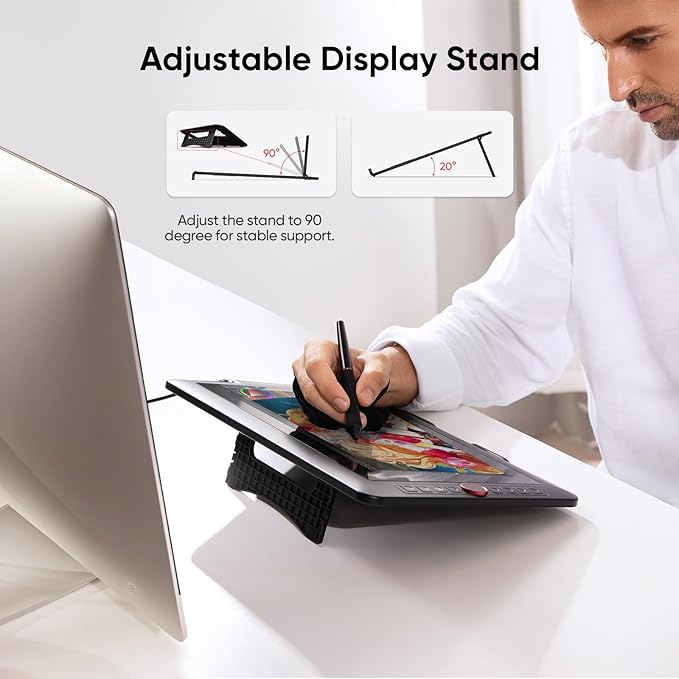 XPPen Drawing Tablet with Screen Full-Laminated Graphics Drawing Monitor Artist13.3 Pro Graphics Tablet with Adjustable Stand and 8 Shortcut Keys (8192 Levels Pen Pressure, 123% sRGB)