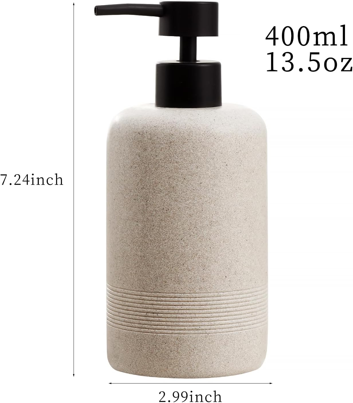 Soap Dispensers 400ML 13OZ, 2 PCS Hand Dish Lotion Shampoo Lotion Soap Dispenser Jar, Resin Premium Thick Soap Pump Bottles for Kitchen Bathroom Countertop (Beige)