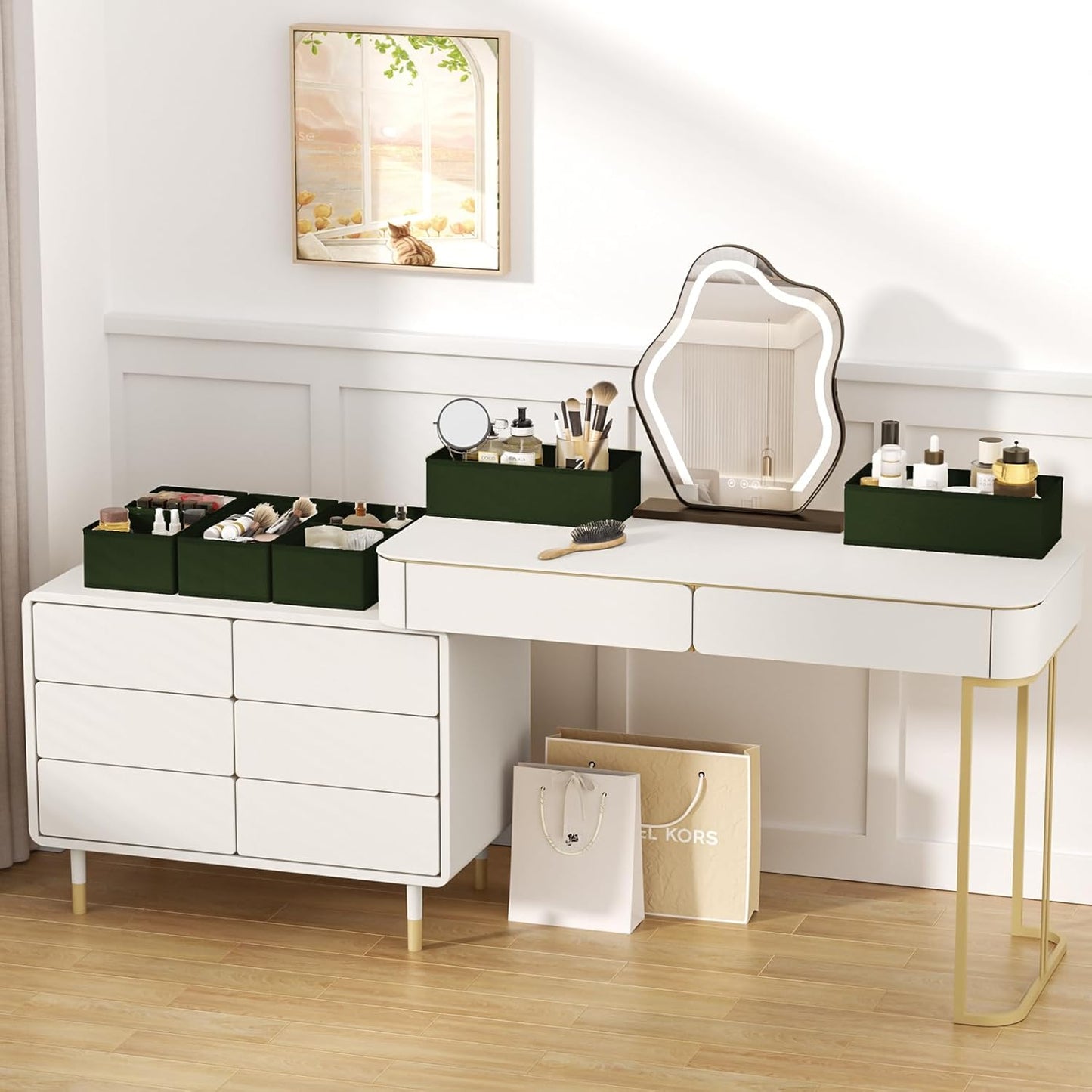 DIMJ Drawer Organizer Clothes 15 Pack - Foldable Baby Organizers and Storage & Dresser Organizer for Bedroom, Closet - Nursery Organization Dresser Dividers for underwear, Sock,Bra, Belt, Tie, Green