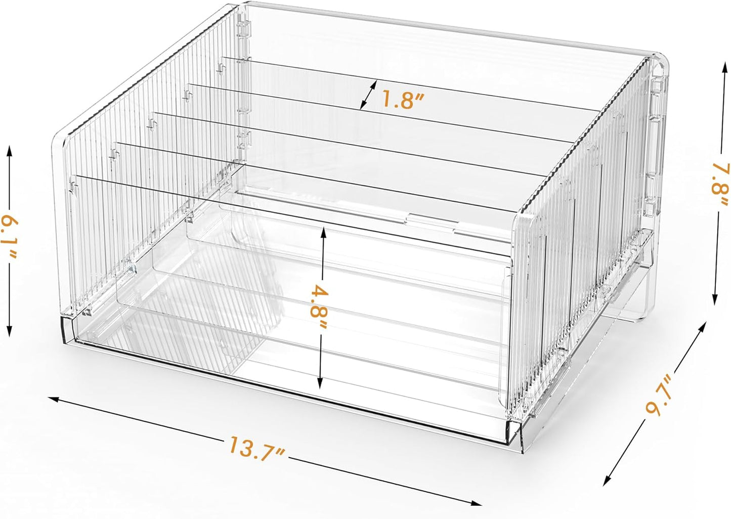 File Sorter Organizer, 5 Sections Acrylic Letter Tray for Desk, Mail Organizer Letter Holder for Envelopes, Mail, Electronics 1Pack