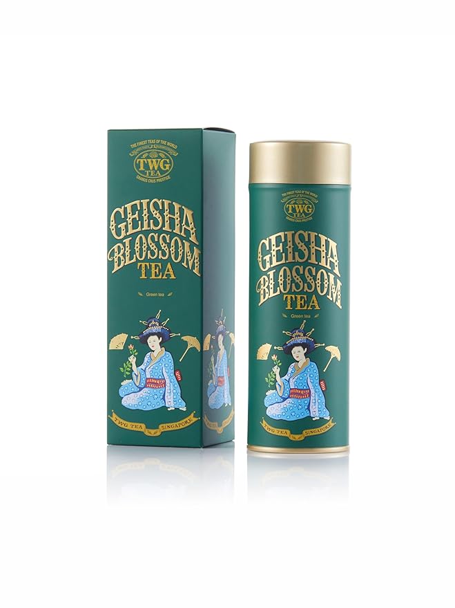 TWG Tea | Geisha Blossom Tea | Green Tea | Passionfruit & Marigold Petals | Haute Couture Tin, 100g | Gift Set
