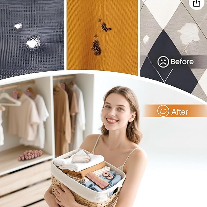 Cedar Blocks for Clothes Storage 40Pcs, Cedar Ball and Chips for Closets and Drawers,Natural Cedarwood for Closets, Fresh Scented Sachets