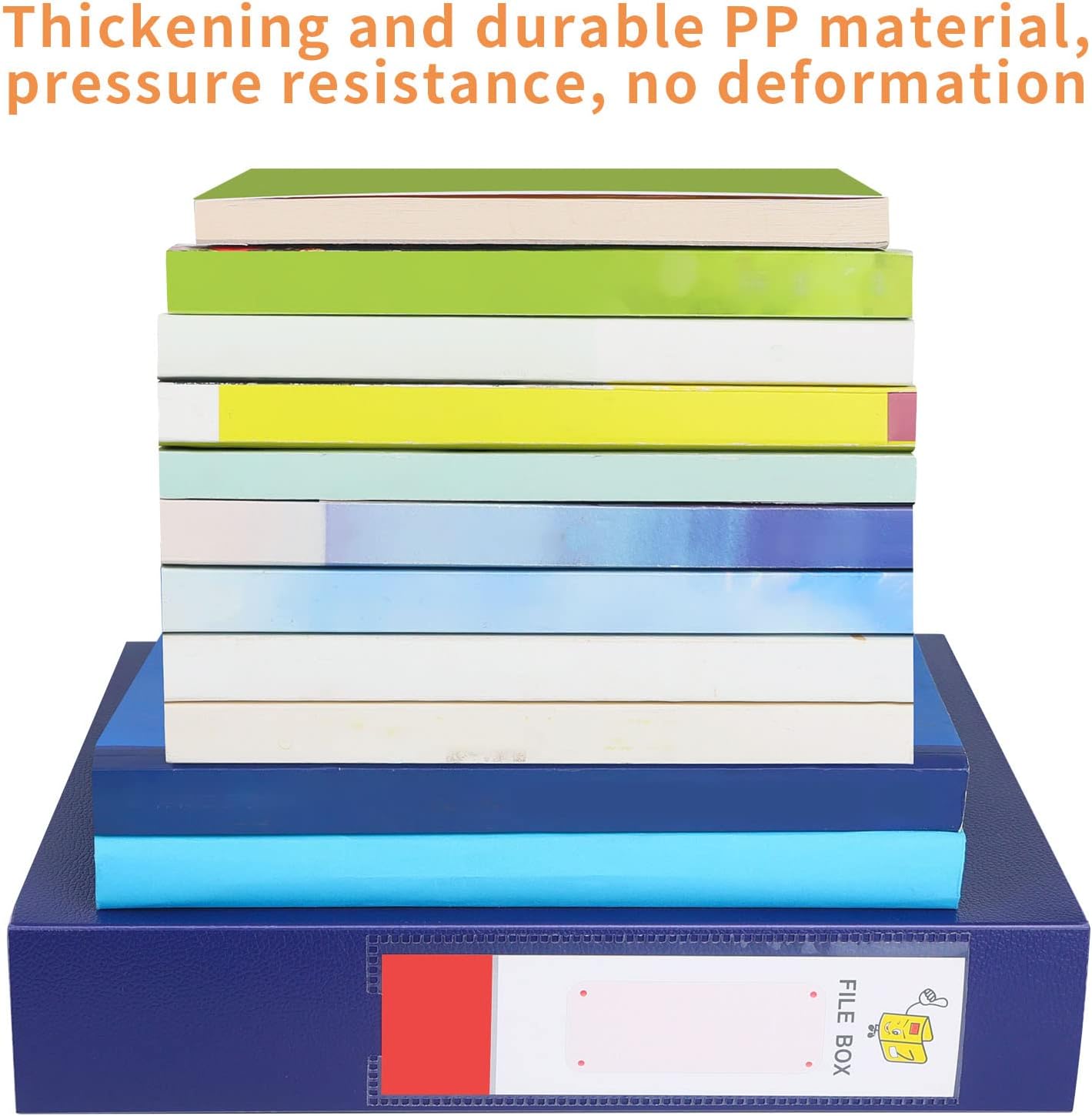 HUA JIE 2 Pack A4 Storage File Boxes Archives Case,65mm Spine,Box File Document Storage Box for Office School -Blue