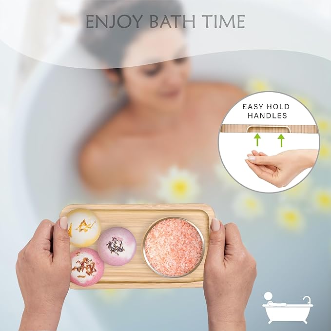 Qtip Holder with Vanity Tray - 2 Pack Glass Apothecary Jars with Lids, Cotton Ball Swab Pad Floss Pick Holder, Bathroom Organizers Jars Containers Canisters Accessories Set