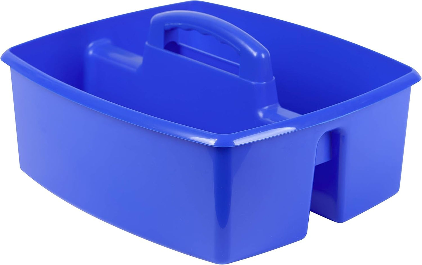 Storex 2-Compartment Large Caddy – Multipurpose Classroom Organizer with Handle, Blue, 6-Pack (00953U06C)
