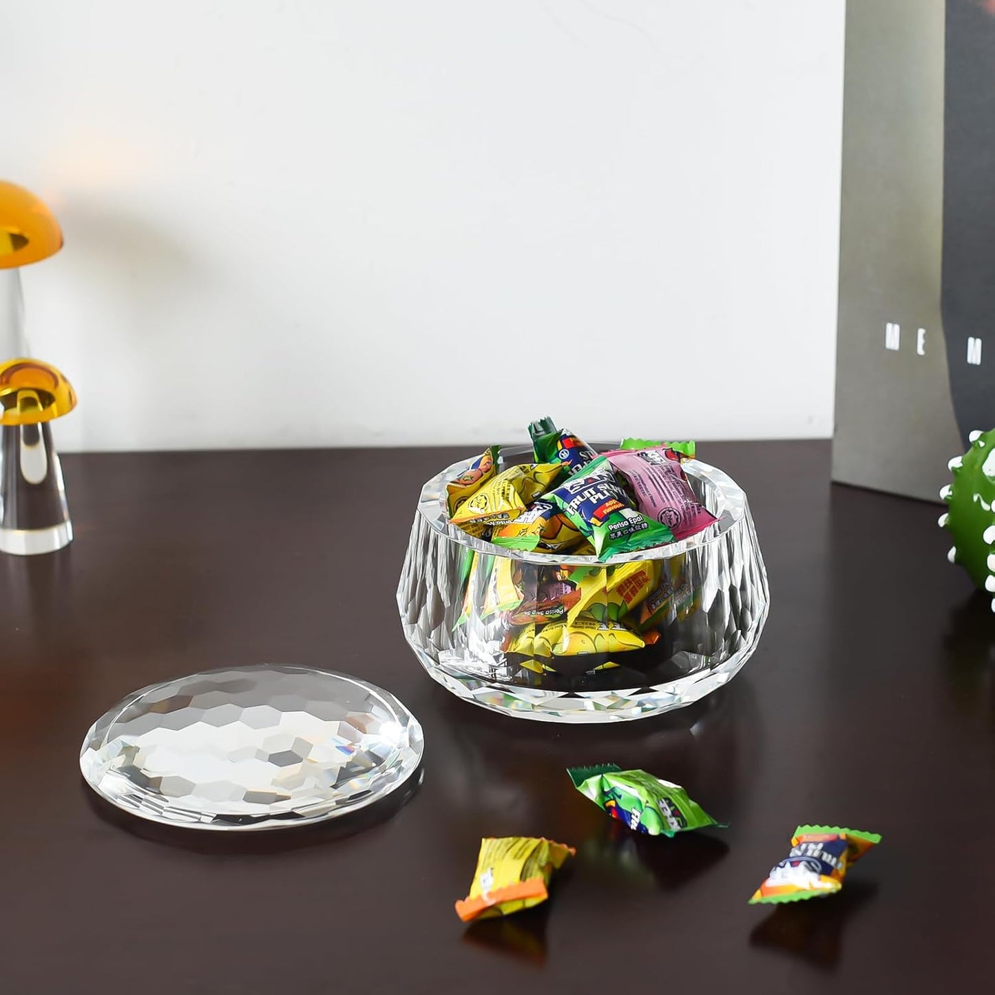 Makeup Candy Jar with Lids, Decorative Crystal Candy Dish, Multi-Purpose Clear Storage Container for Cosmetics, Jewelry, Snacks - Wedding Favor & Home Decor