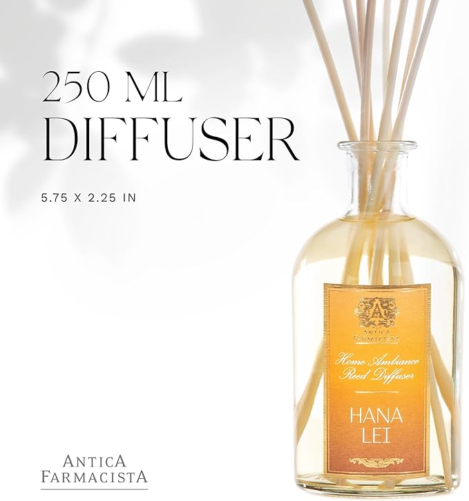 Antica Farmacista Home Ambiance Diffuser - Long-Lasting Reed Scent Diffuser - Luxury Room Freshener Gift - Hana Lei, 8.45 fl oz