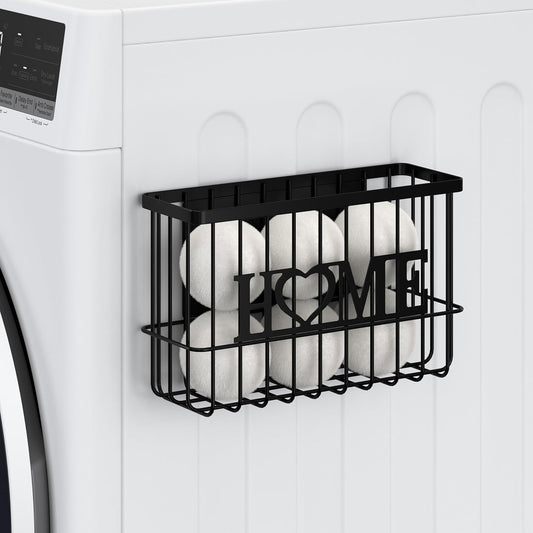 Thipoten Dryer Ball Holder, Magnetic Dryer Ball Storage for Laundry Room, Perfect Space Saver for Holding Dryer Balls of Various Sizes (Black)