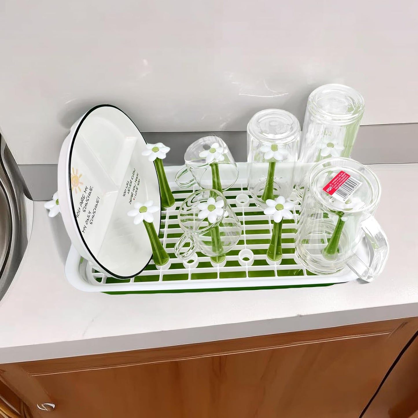 Removable Large Water Bottle Drying Rack, Vertical Bottle Drying Rack Kitchen Counter for Drinking Glass, Insulated Mugs, Baby Bottles, Sports Bottles, Plastic Bag, Wine Glass, Tumblers, Water Cups