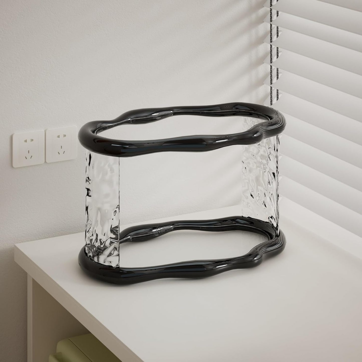 Bathroom Countertop Organizer, 2 Tier Bathroom Organizer and Storage, Acrylic Vanity Organizer Standing Holder Shelf, Perfume Makeup Skincare Cosmetic Desk Organizer for Bedroom Dressing Table, Black