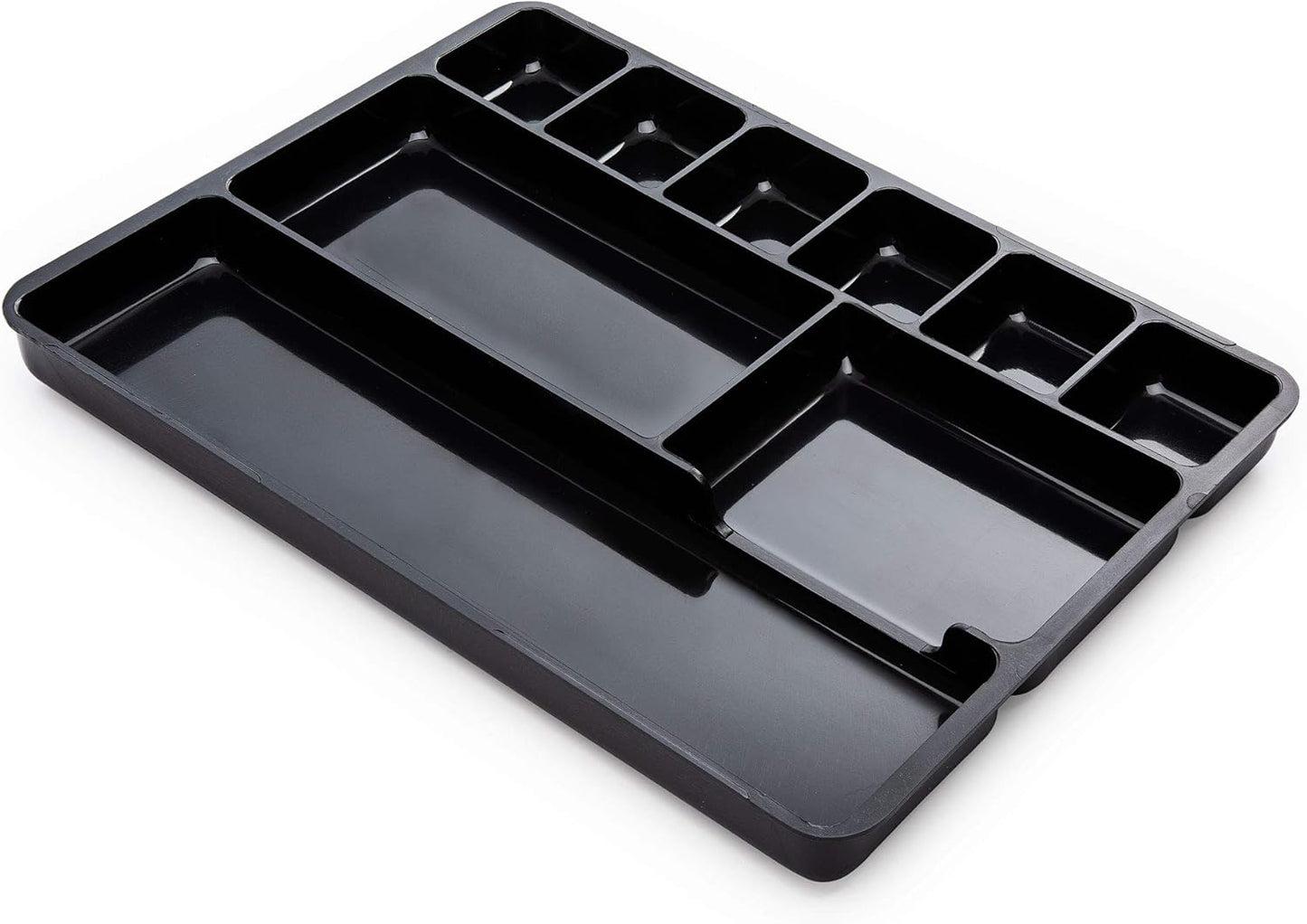Desk Drawer Organizer Tray with 9 Storage Compartments - For Home and Office - Drawer Organizers Office, Perfect Organizing Pens, Pencils, Paper Clips, Sticky Notes and all your Supplies - 2 Pack