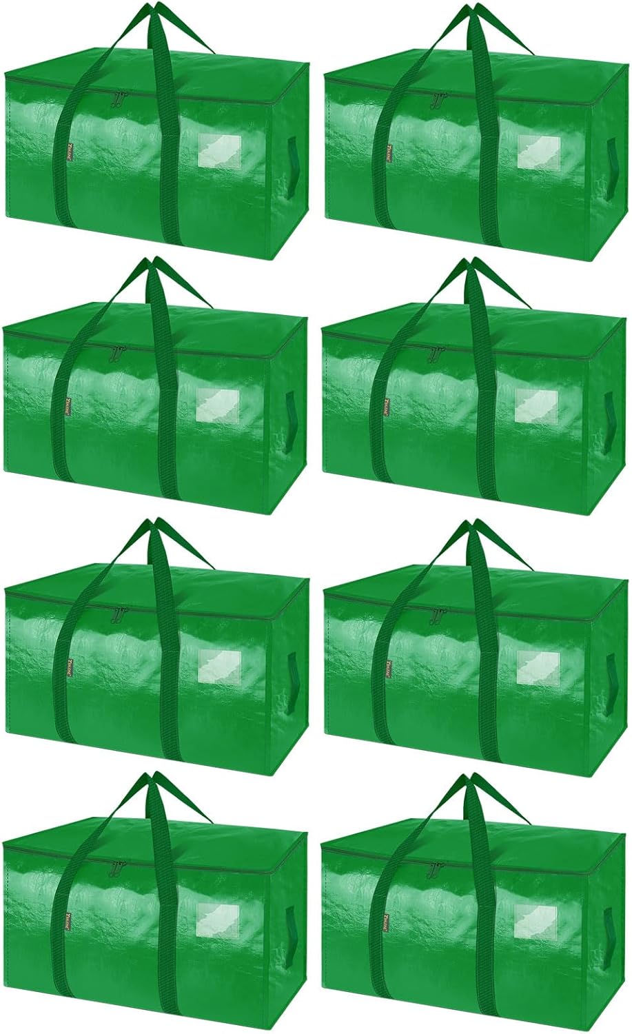 BALEINE 8-Pack Oversized Moving Bags with Reinforced Handles, Heavy-Duty Storage Tote for Clothes, Moving Supplies (Light Green, 8-Pack)