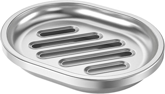 Kitchen Soap Holder,Stainless Steel Soap Dish with Draining Tray,Double Layer Stainless Steel Sponge Holder,Soap Box for Bathroom and Bathtub