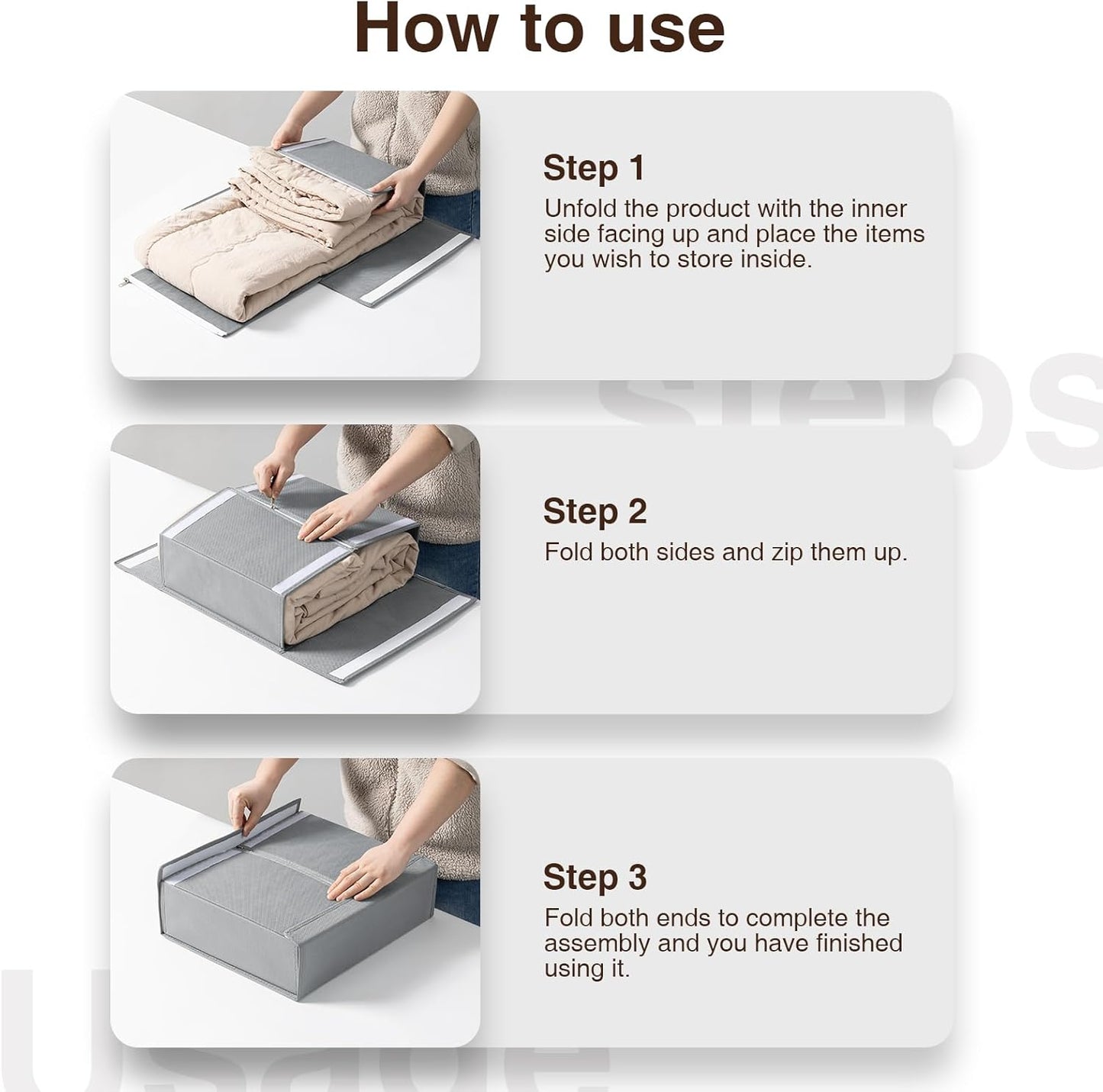 DIMJ Bed Sheet Organizers and Storage 6 Pack - Foldable Sheet Holder for Linen Bedding Storage Box for organization, Sheets Set Holder for Blanke, Towel (King & Queen Size), Grey