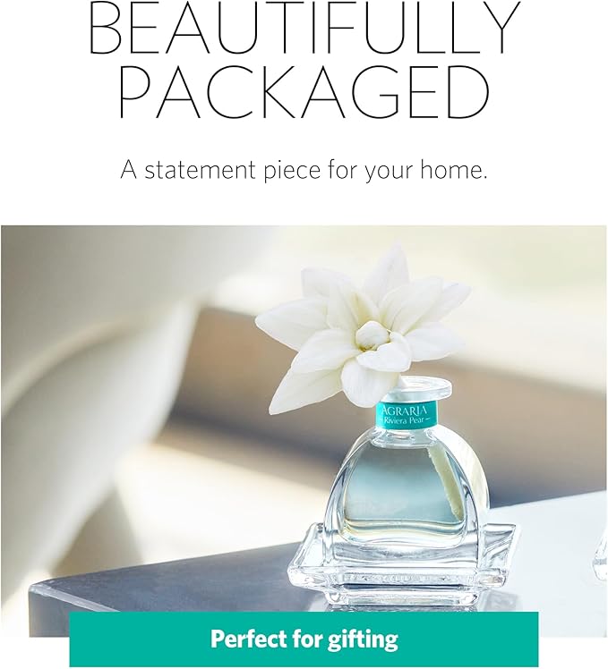 AGRARIA AirEssence & PetiteEssence Flower and Reed Diffuser Set, Luxury Home Fragrance Set, Scented Oil Reed Diffuser Gift for All Occasions