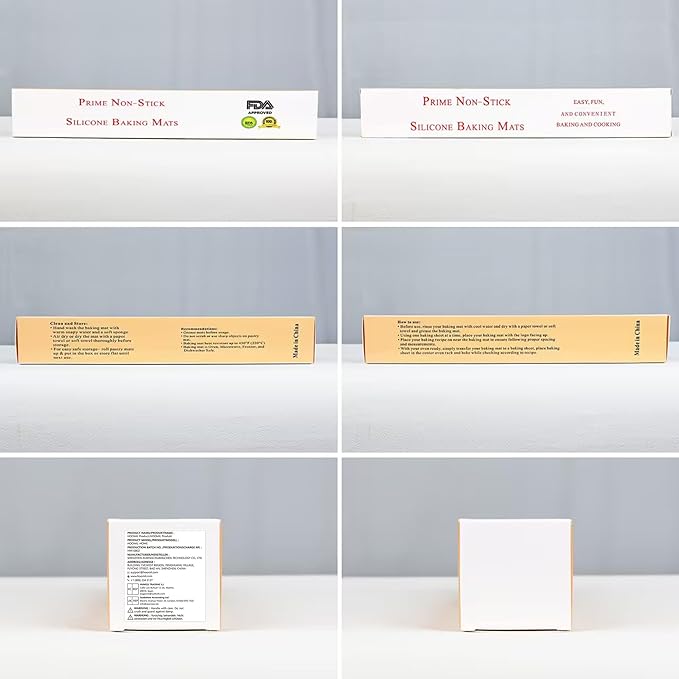 HOOMIL Macaron Silicone Baking Mats 2-Pack, 16.5" x 11.6" Half Sheet Size Macaron Silicone Mat, Non-Stick, Reusable, Food Safe Baking Mats - Brown+Gray