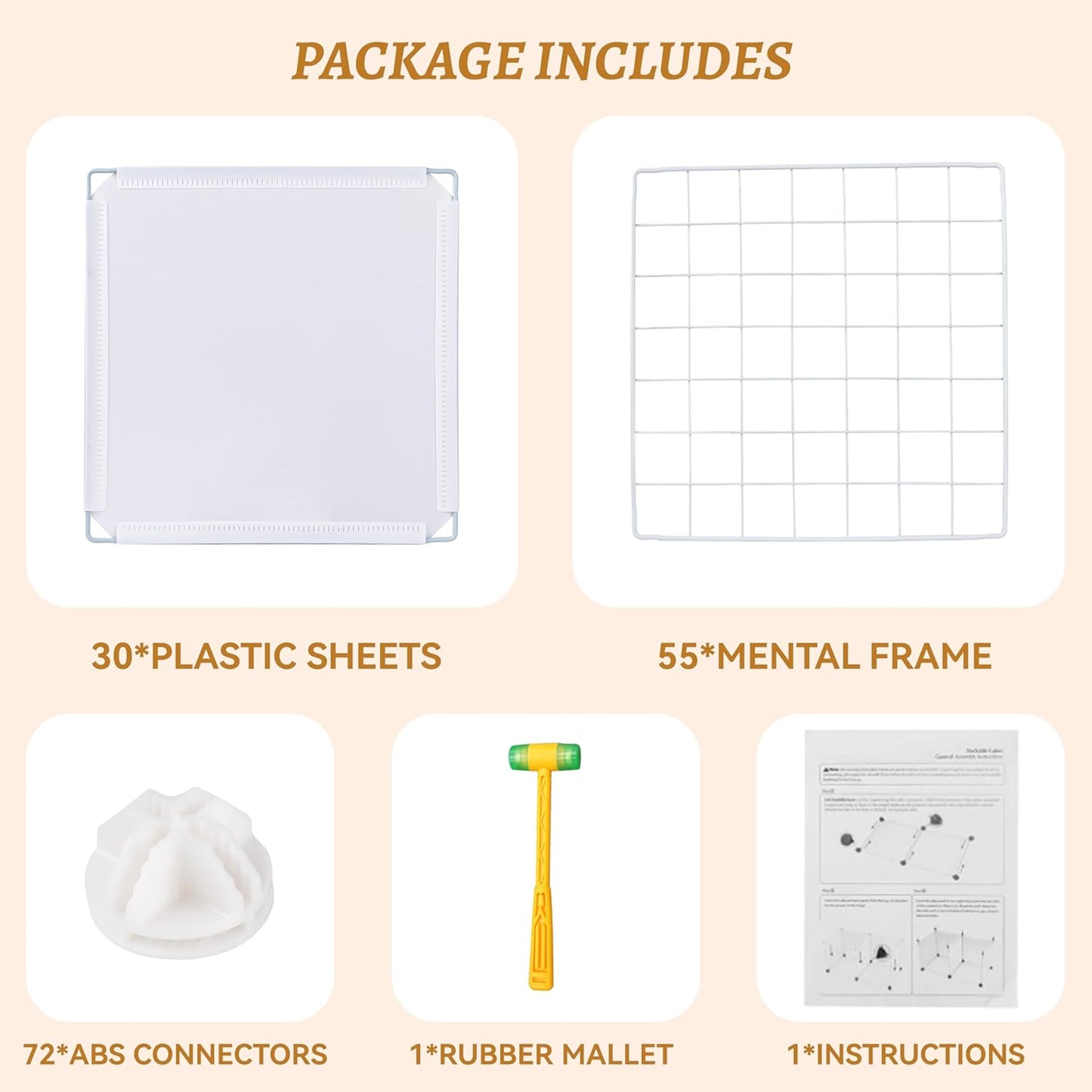 TUMUCUTE Cube Storage Organizer, Metal 25-Cube Shelves Bookshelf, Portable Closet Clothes Organizer for Bedroom, Home, Office, White