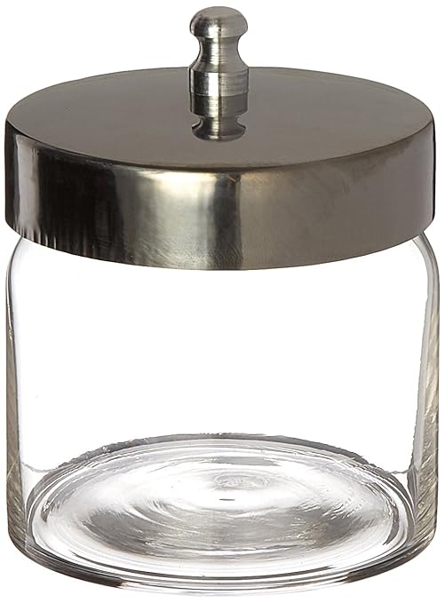 Grafco Glass Medical Sundry Jars with Lids, 7” x 4.25”, Clear Unlabeled Jars for Supplies (12 Count)