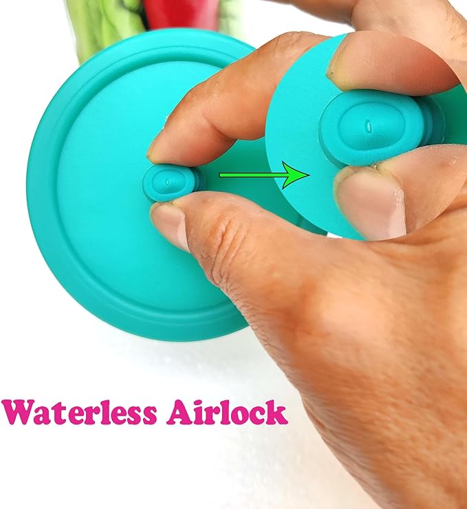 4 Pack Mason Jar Fermentation Lids - waterless Airlock Fermenting Pickle Fermenter Caps for Wide Mouth Mason Jars （Jars Not Included）