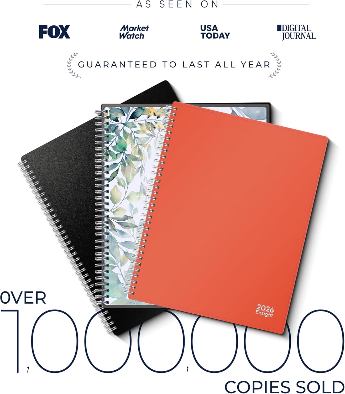 Ensight 2026 Appointment Book and Planner 6.5" x 8.5" Large Hourly Weekly Daily Schedule Book with Tabs, 30 Minute Time Slots, Peach Calendar Organizer Jan 2026–Dec 2026 Appointment Planner - Peach