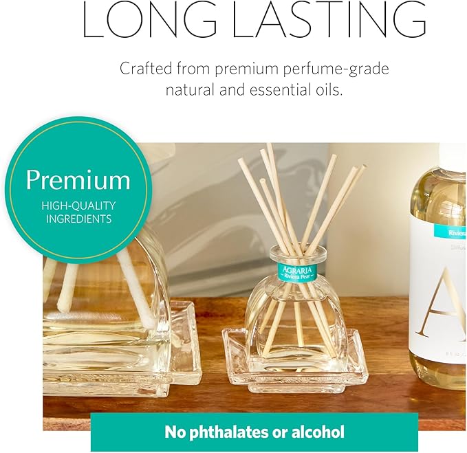 AGRARIA AirEssence & PetiteEssence Flower and Reed Diffuser Set, Luxury Home Fragrance Set, Scented Oil Reed Diffuser Gift for All Occasions