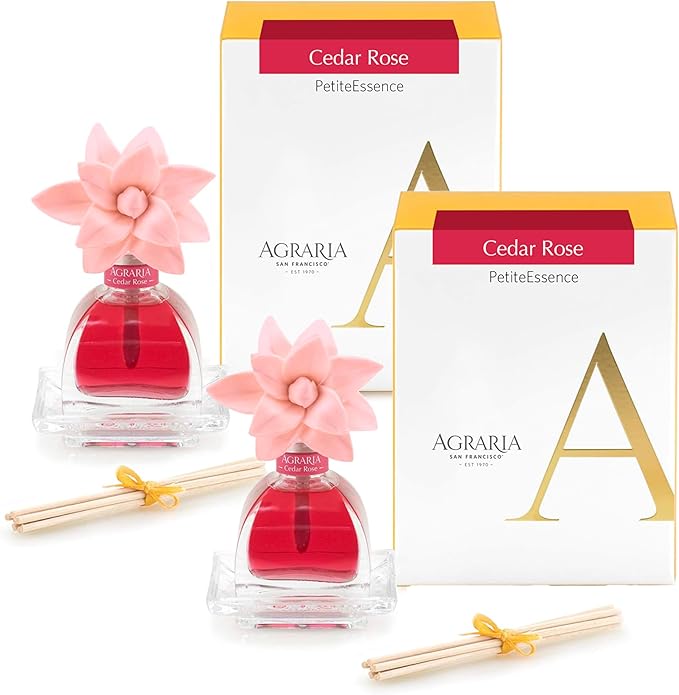 AGRARIA AirEssence & PetiteEssence Flower and Reed Diffuser Set, Luxury Home Fragrance Set, Scented Oil Reed Diffuser Gift for All Occasions