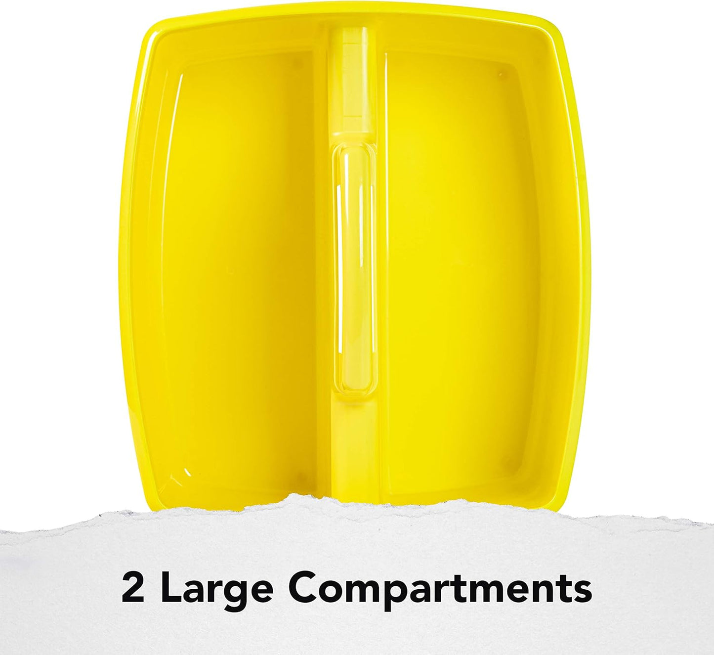 Storex 2-Compartment Large Caddy – Multipurpose Classroom Organizer with Handle, Yellow, 6-Pack (00957U06C)