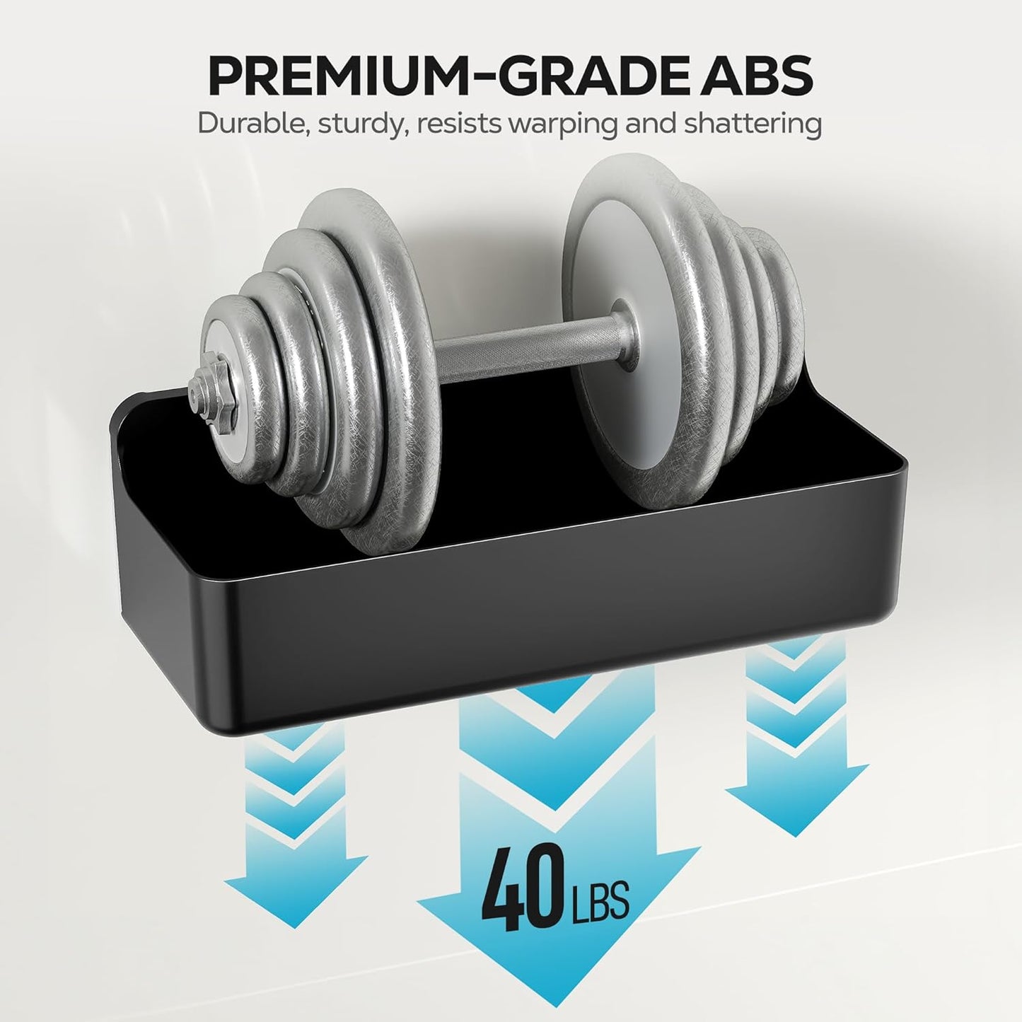 Nieifi Shower Shelves 5 Pack, Adhesive Shower Wall Shelf Organizer for Bathroom Organization, Black