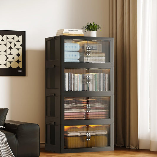 SAILUN 109Gal/434Qt Stackable Storage Bins Folding Collapsible Storage Bins with Lid, Closet Organizers and Storage