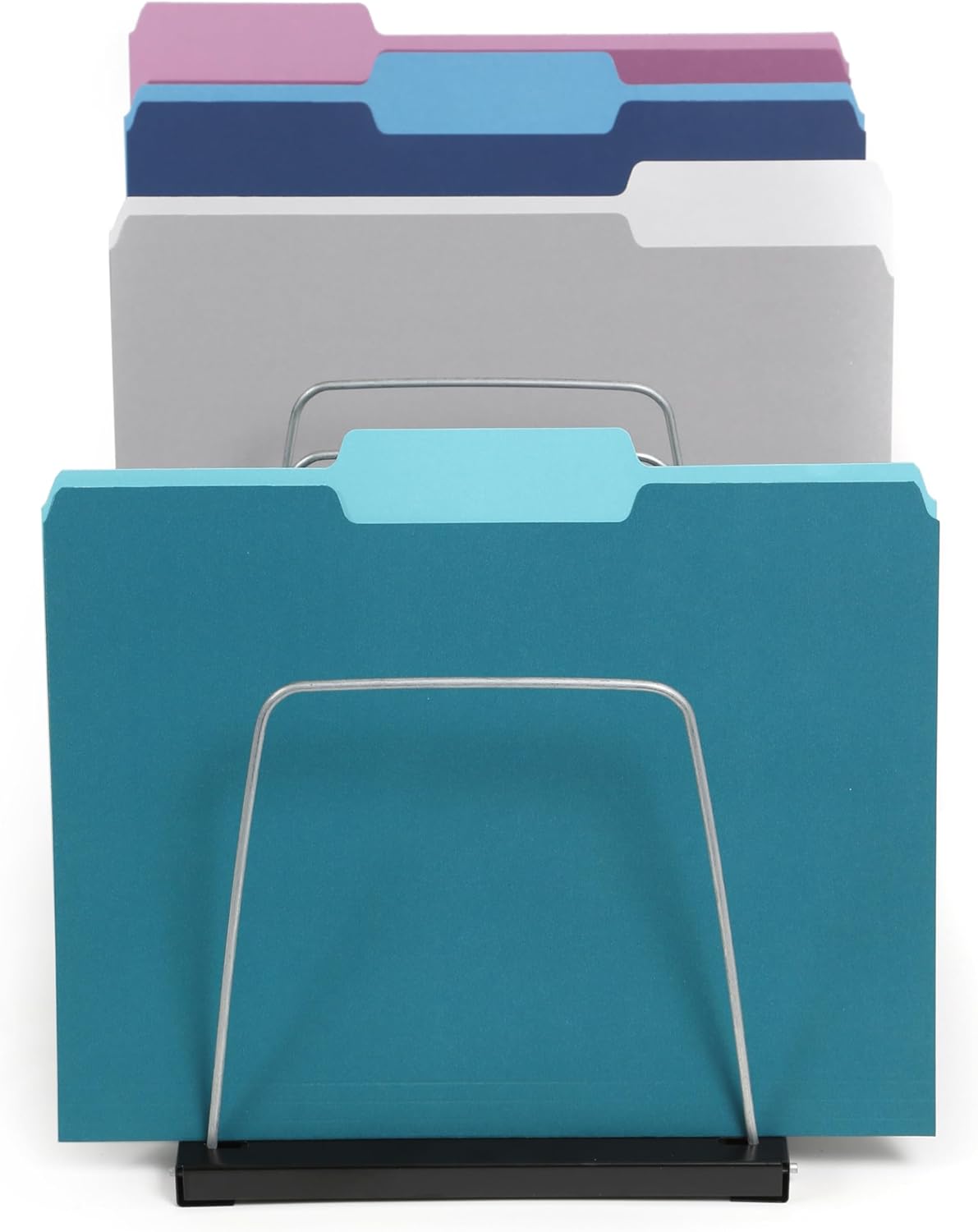 Huron Steel Wire Adjustable Vertical 8-Slot Desk File BinderOrganizer Storage