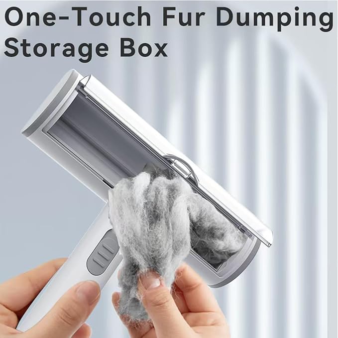 Pet Hair Remover & Lint Roller- Remove Cat/Dog Hair from Car Interiors, Furniture, Couch, Carpet and Bedding - Reusable & Washable Animal Fur Removal Tool for Pet Owners (Gray & White)