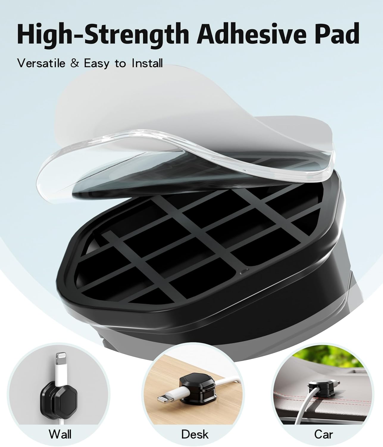 8 Pack Magnetic Cable Clips Cord Organizer-Adhesive Wire Holder, Under Desk Cord Holder Keeper for Home Office Desk Phone Car Wall Desktop Nightstand Cabinet