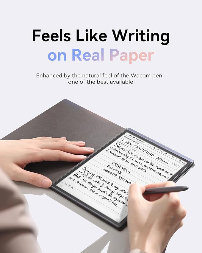 iFLYTEK AINOTE Air 2 Bundle with Black Folio Case, 8.2-inch AI Paper Tablet Writing Tablet, Digital Notebook with Pen, Voice-to-Text Transcription, Multi-Languages Chatgpt Support