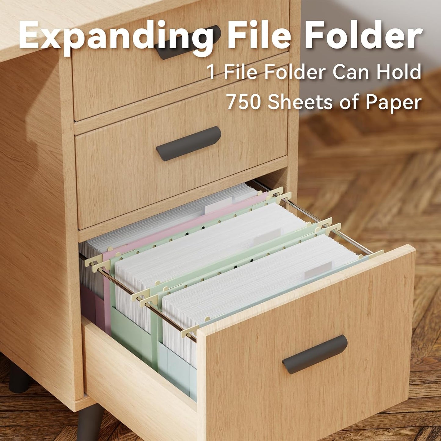 Ansook Plastic Letter Size Hanging File Folders,Reinforced 3" Extra Capacity File Folder with Tabs,6 Pack Expanding Filing Cabinet Folders,Heavy Duty Accordion Hanging Folder for Office(Morandi Color)