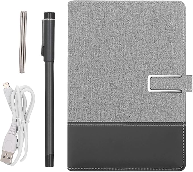 Yunseity 3 in1 Digital Smart Pen, Smartpen Notebook Set, Real Time Sync for Digitizing, Bluetooth 5.0 Paper Smart Writing Set, Convert to Text, OCR Technology, for iOS for Android (Grey Black